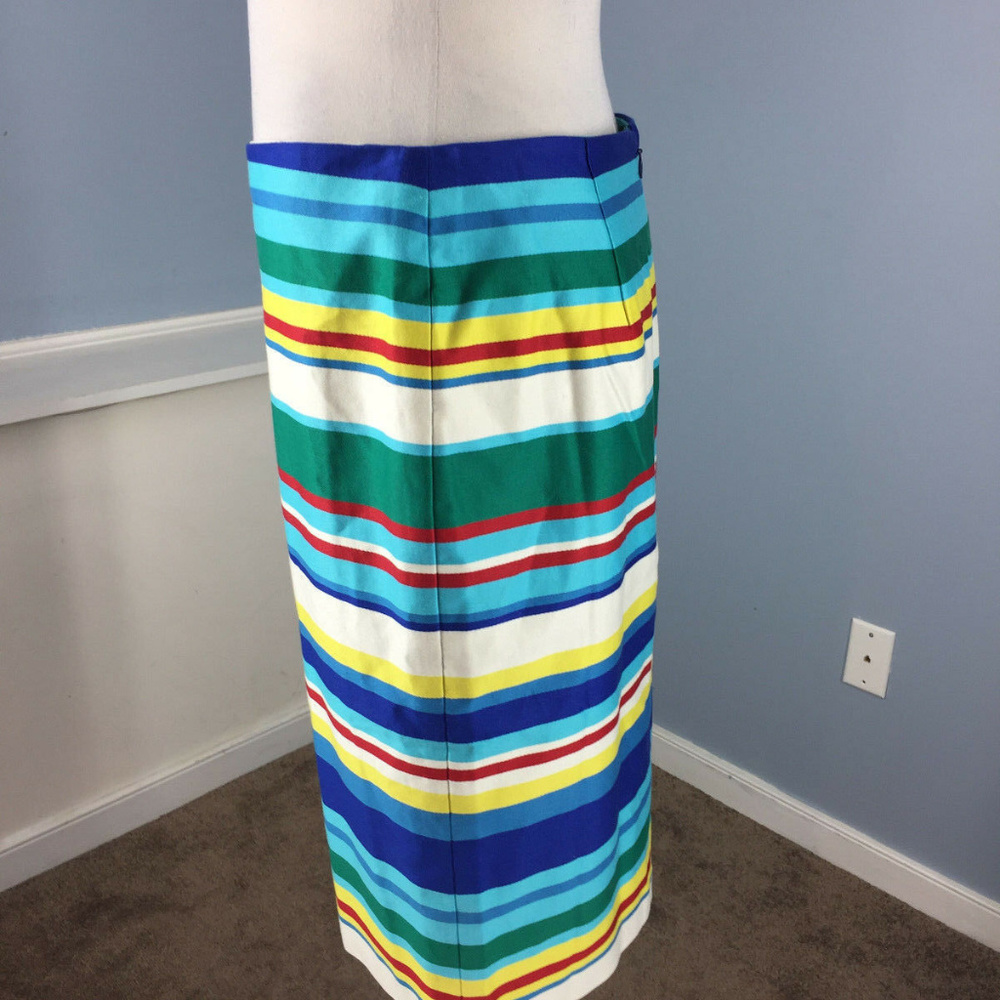 New Talbots 10 P Multi Color Stripe Pencil Skirt - image 2